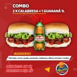 2 X-Calabresa + 1 Guaraná 1L